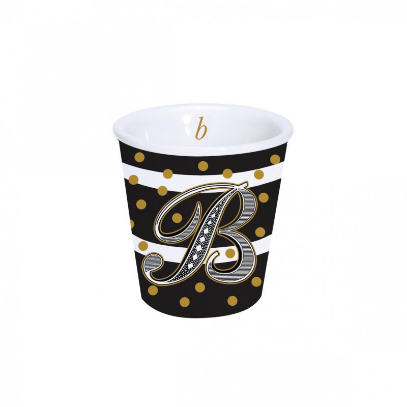Bicchierino caffè "Lettere" in porcellana 100ml in scatola