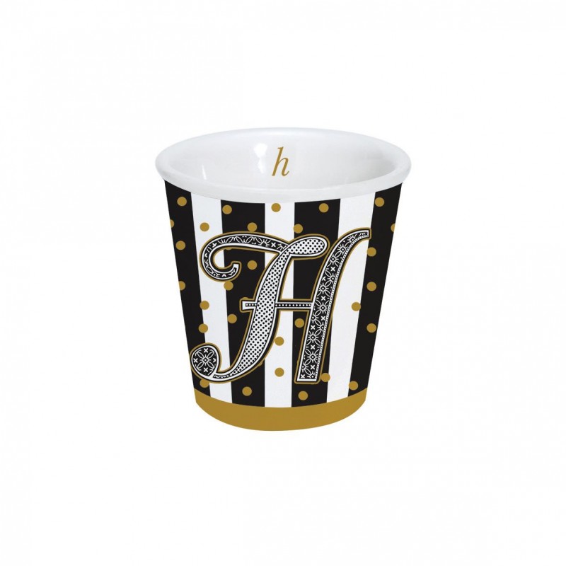 Bicchierino caffè "Lettere" in porcellana 100ml in scatola