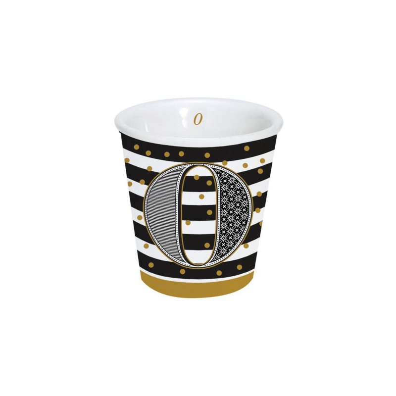 Bicchierino caffè "Lettere" in porcellana 100ml in scatola