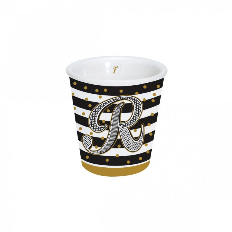 Bicchierino caffè "Lettere" in porcellana 100ml in scatola