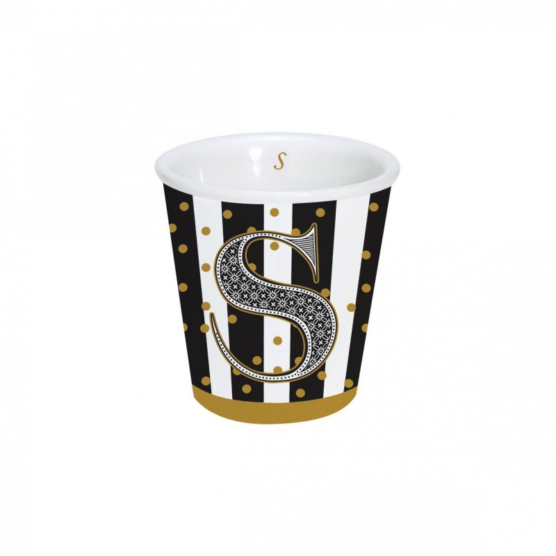 Bicchierino caffè "Lettere" in porcellana 100ml in scatola