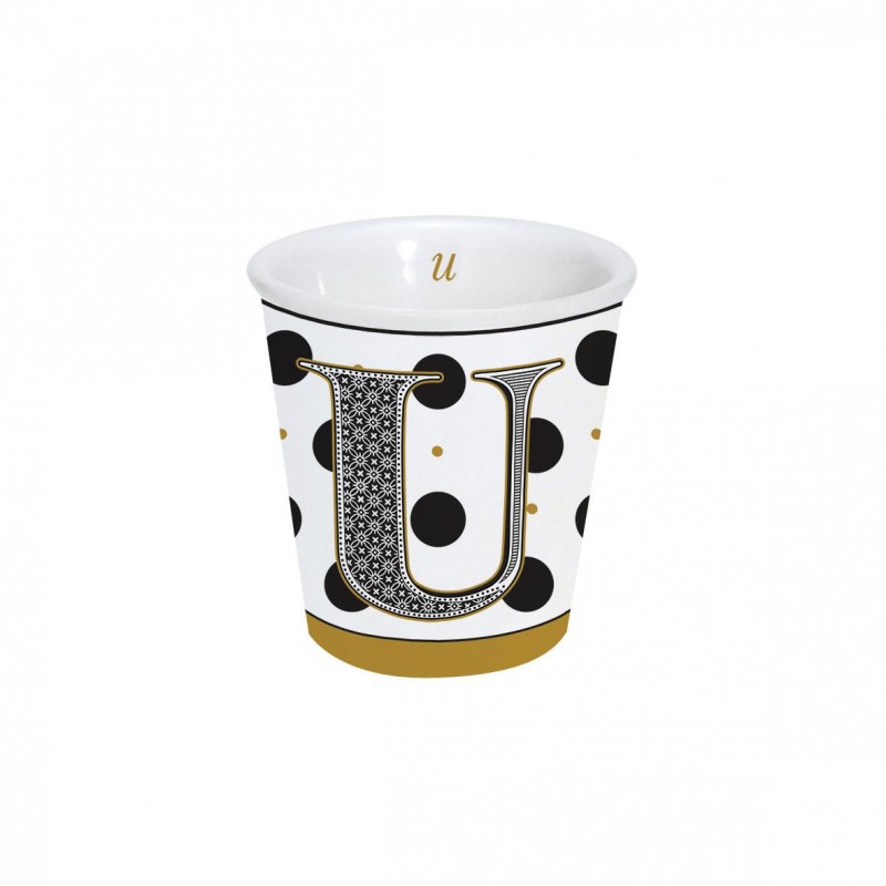 Bicchierino caffè "Lettere" in porcellana 100ml in scatola