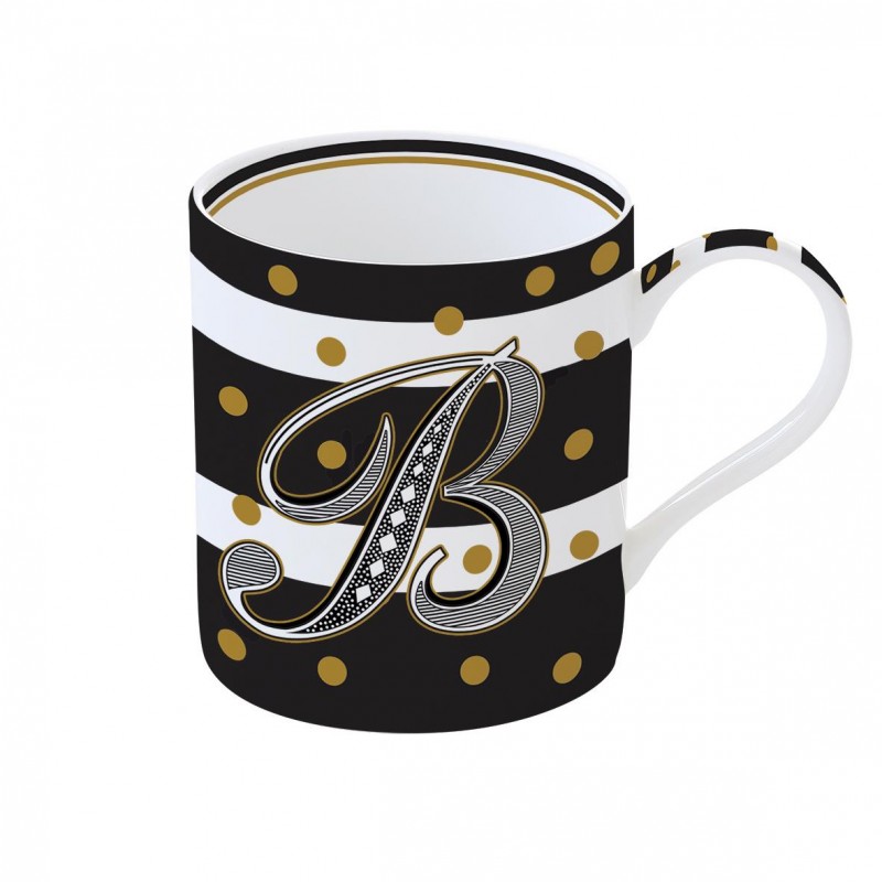 Mug "Lettere" 350 ml in porc.in scatola