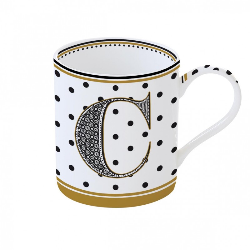 Mug "Lettere" 350 ml in porc.in scatola