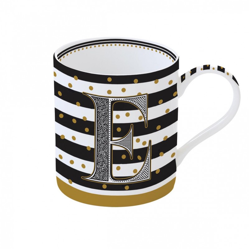 Mug "Lettere" 350 ml in porc.in scatola