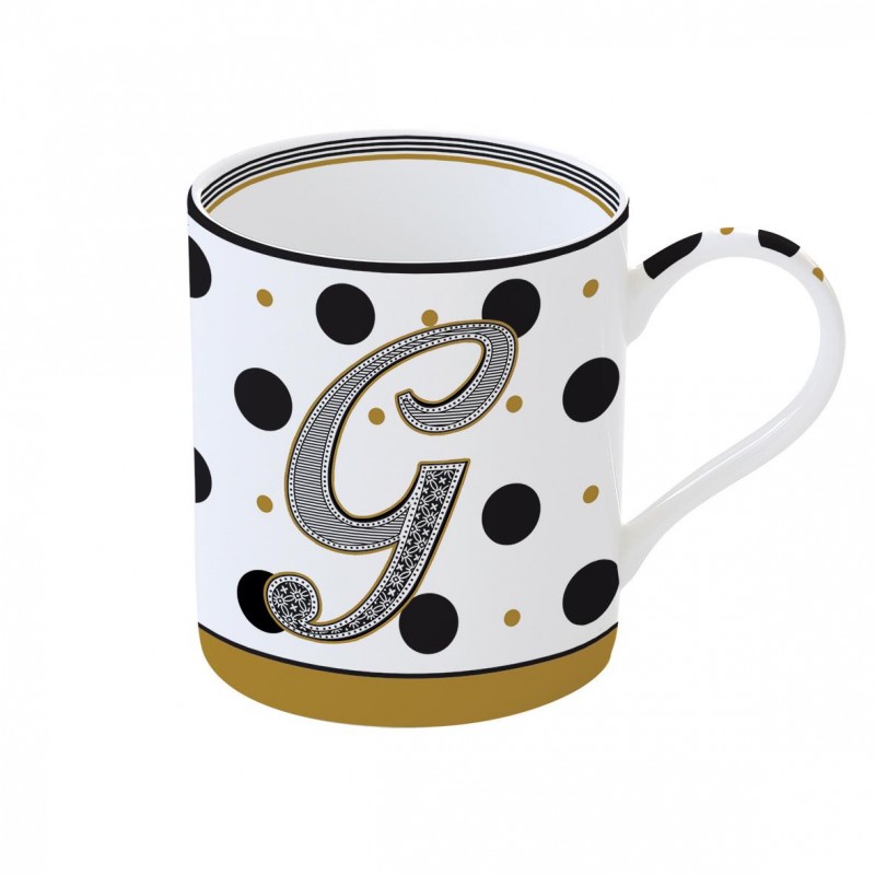 Mug "Lettere" 350 ml in porc.in scatola