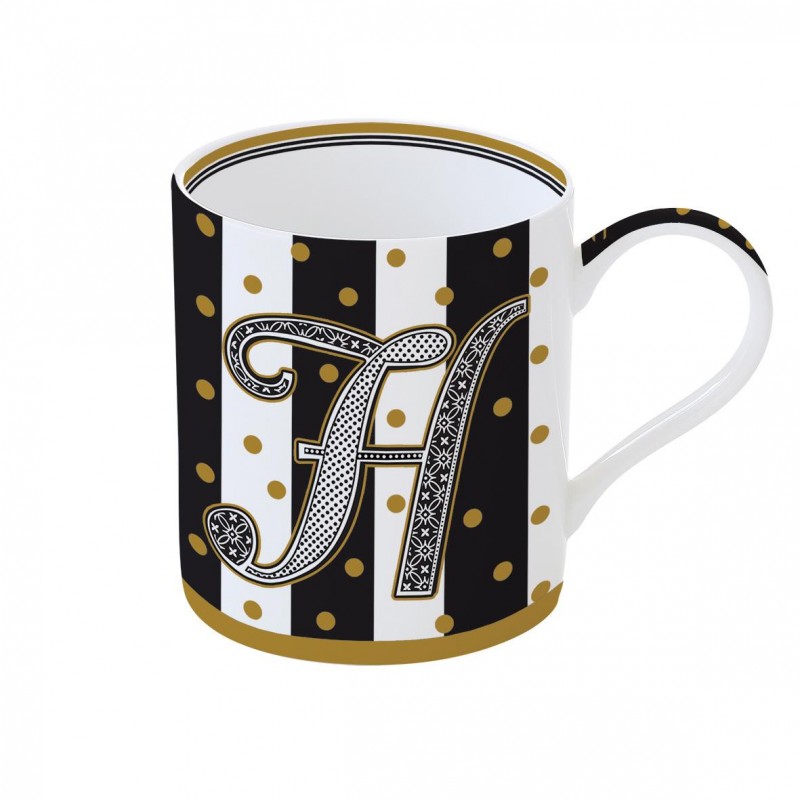 Mug "Lettere" 350 ml in porc.in scatola