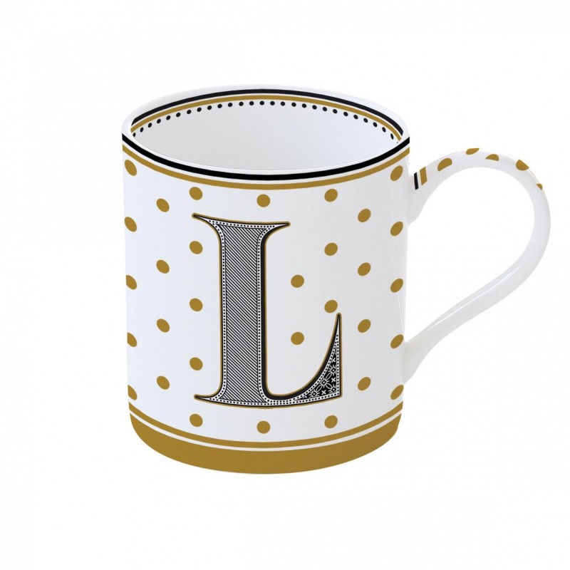Mug "Lettere" 350 ml in porc.in scatola
