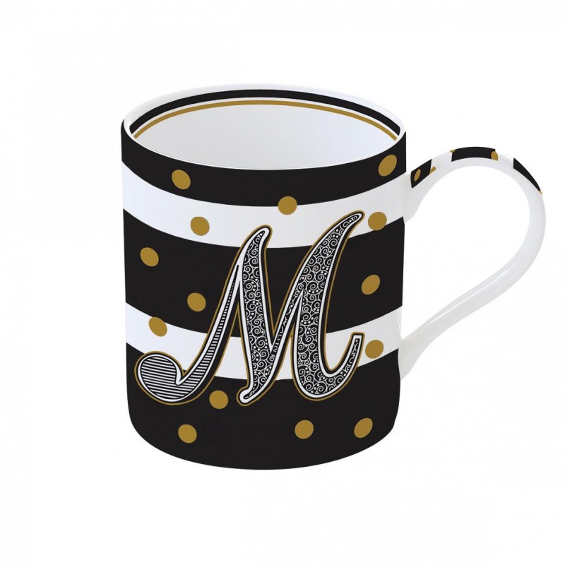 Mug "Lettere" 350 ml in porc.in scatola