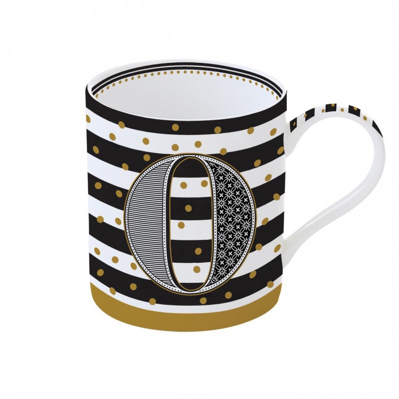 Mug "Lettere" 350 ml in porc.in scatola