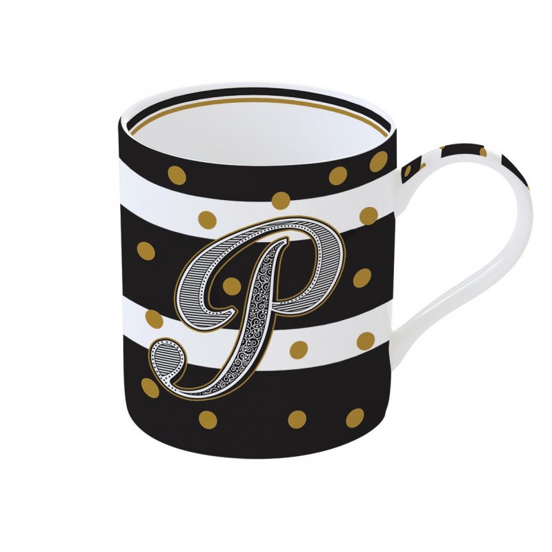 Mug "Lettere" 350 ml in porc.in scatola