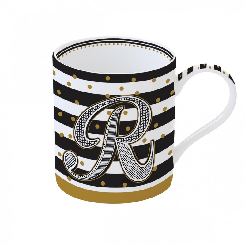 Mug "Lettere" 350 ml in porc.in scatola