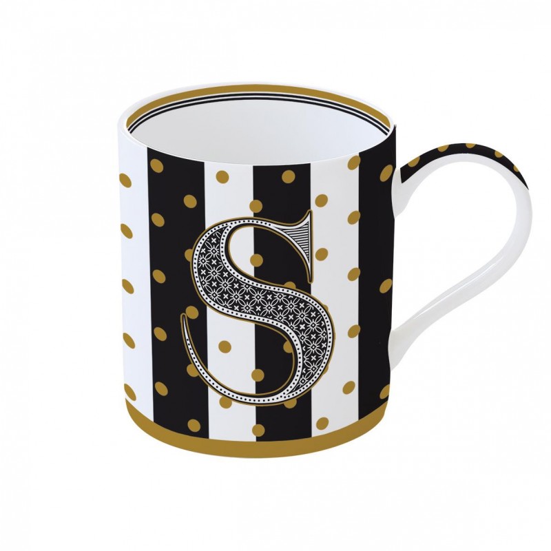 Mug "Lettere" 350 ml in porc.in scatola