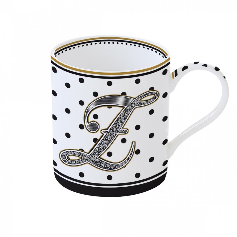 Mug "Lettere" 350 ml in porc.in scatola